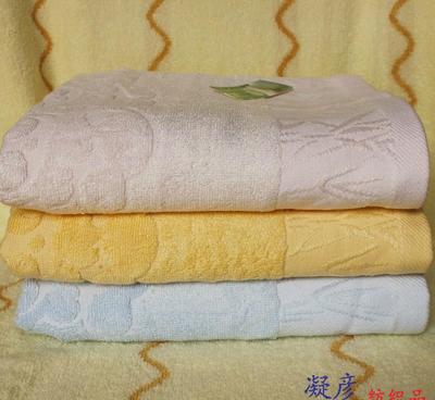 批发团购 竹纤维浴巾 缎边卡通 熊猫竹子 420克较厚